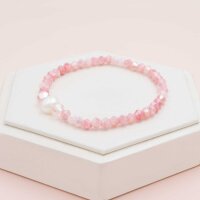 Facettierte Glasperlen in Rosa 4 mm mit Holoeffekt 1 Strang