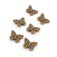 Schmetterlingsperle 14 mm in bronzefarben 6 Stück
