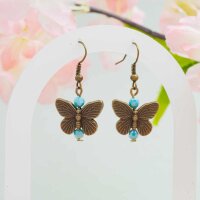 Schmetterlingsperle 14 mm in bronzefarben 6 Stück