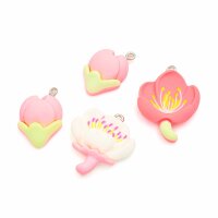 Blütenanhänger aus Resin – Mix in Rosa...