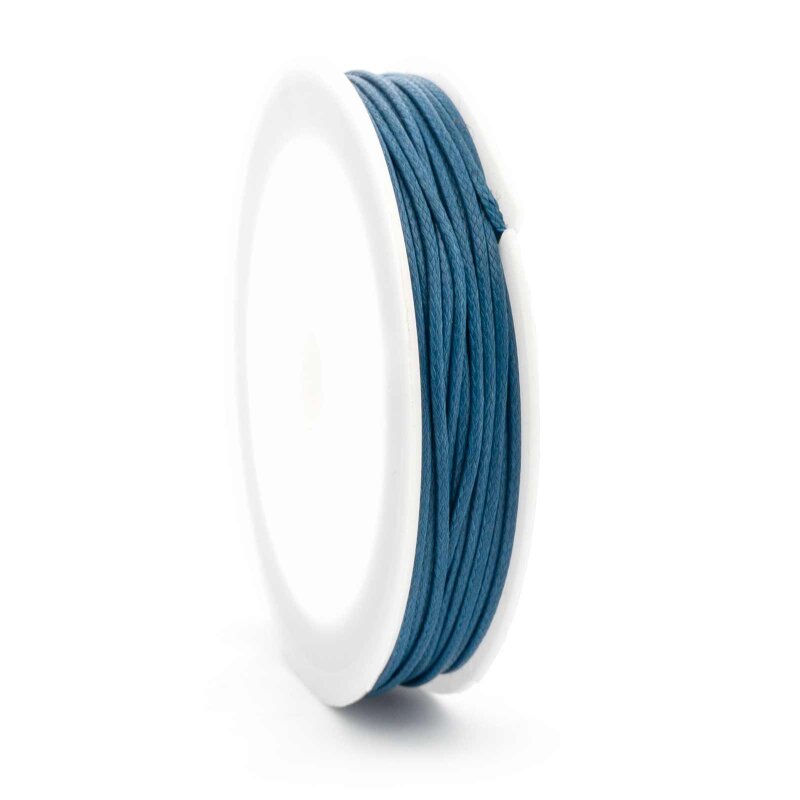 Gewachste Polyesterkordel stahlblau 1 mm 10 m Rolle