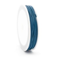 Gewachste Polyesterkordel stahlblau 1 mm 10 m Rolle