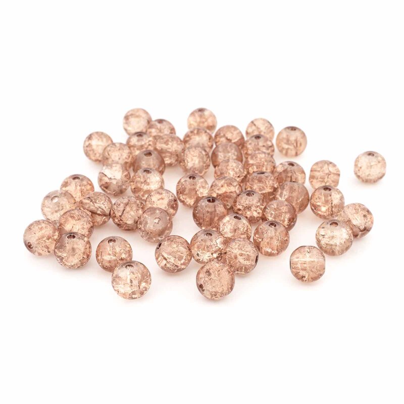 Crackleglasperlen in Beige 8 mm 50 Stück