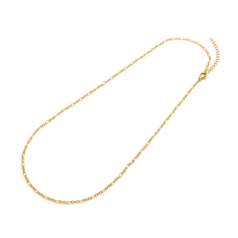 Figarokette Edelstahl 304 goldfarben ionenplattiert 45 cm