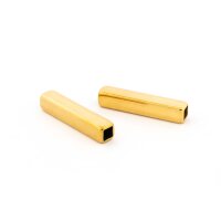 Rechteckige Röhrenperle aus 304 Edelstahl mit 18K Goldbeschichtung 20 x 4 mm 2 Stück