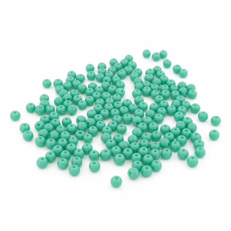 runde Glasperlen 4 mm in Türkisgrün 200 Stück