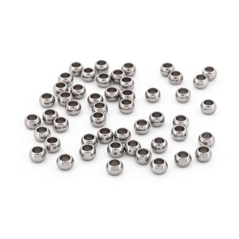 Zwischenperlen aus 304 Edelstahl 3 x 2 mm 50 Stück