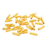 Gedrehte Stiftperlen aus Glas goldfarben 15,5 x 3,5 mm 10 g
