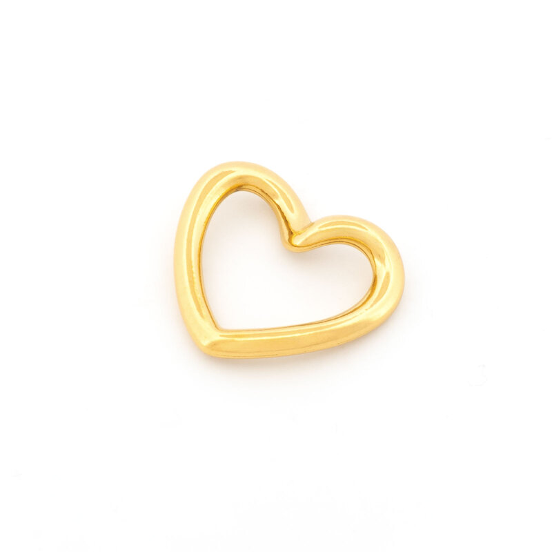 Herzanhänger aus 304 Edelstahl, 18 mm, goldfarben 18K IP-beschichtet, 1 Stück