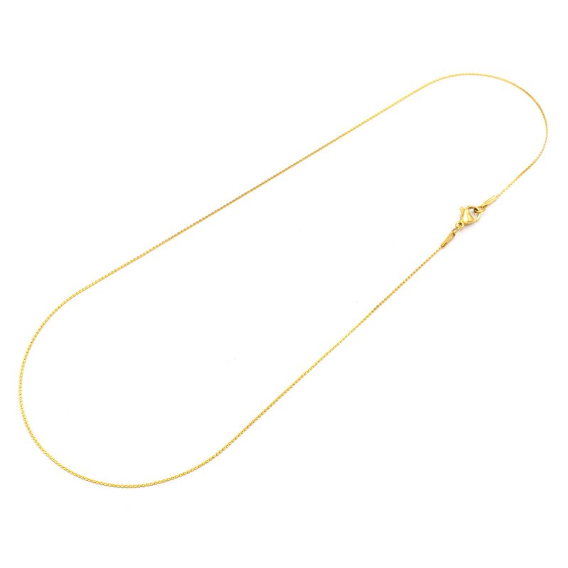 zarte Schlangenkette 0,8 mm aus 304 Edelstahl in Goldfarben ionenplattiert 45 cm