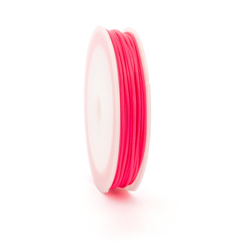 Gewachste Polyesterkordel neonpink 1 mm 10 m Rolle