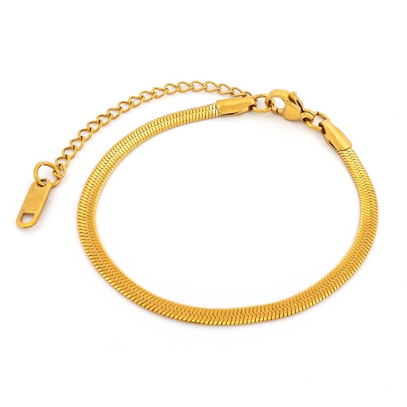 Schlangenarmband aus 304 Edelstahl in 18k Goldbeschichtung ionenplattiert 15 cm 1 Stück