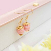 florale Perlkappen mit Zirkonia aus Messing in 18k...