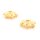 florale Perlkappen mit Zirkonia aus Messing in 18k Goldbeschichtung 12 mm 2 Stück