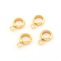 Collierschlaufe aus 201 Edelstahl in Goldfarben mit 4 mm...