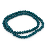 Glasschliffperlen in Stahlblau 4 mm 1 Strang (ca. 87...