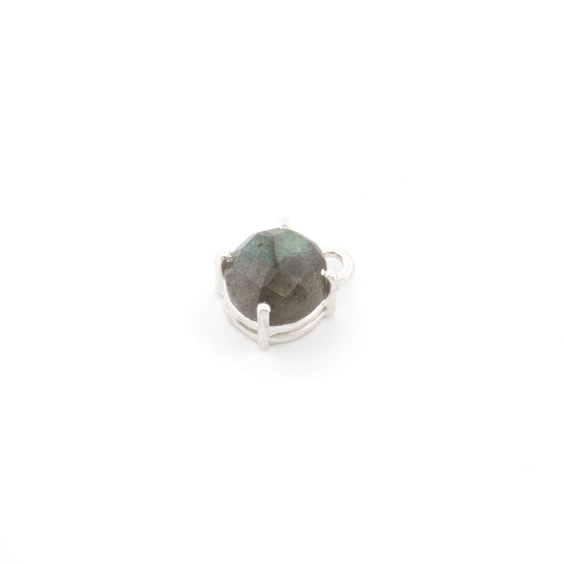 Anhänger mit Labradorit eingefasst in 925 Silber 11 x 8 mm