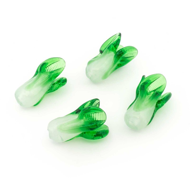 Lampworkperlen als Pak Choi 20 x 12 mm 4 Stück