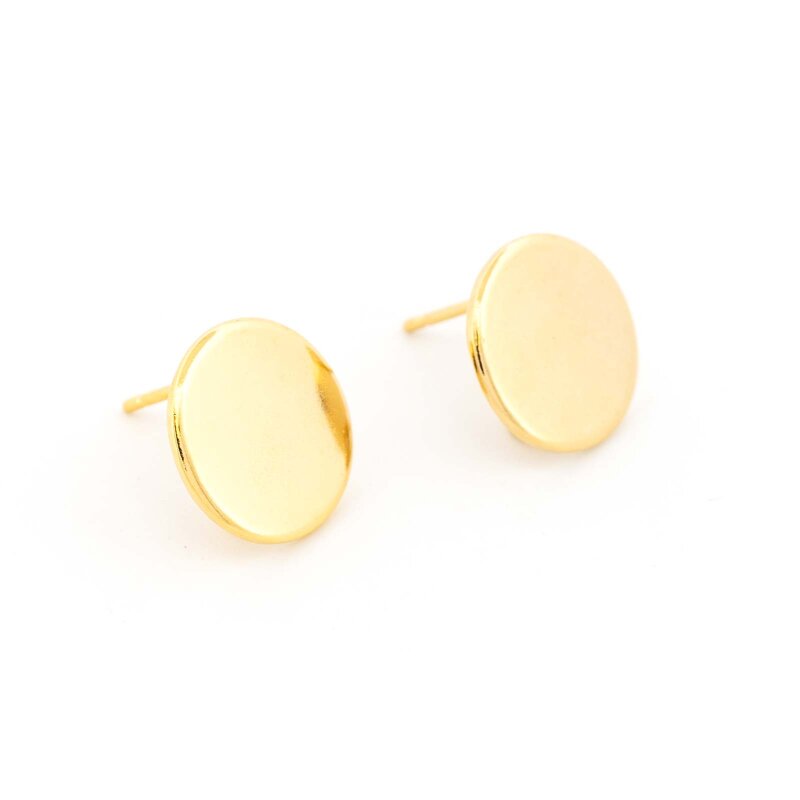 Ohrstecker aus 201 Edelstahl mit 316 Edelstahl Pin 24K Goldbeschichtet