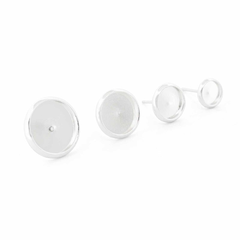 Ohrstecker aus 304 Edelstahl mit 925S Beschichtung für 6/8/10/12 mm Cabochons 6 Stück