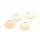Anhänger-Plättchen rund, Messing 18K vergoldet, langanhaltend beschichtet, 12 mm, 4 Stück