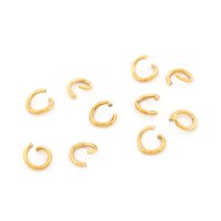 offene Biegeringe aus 304 Edelstahl, 6 mm, 18K Gold...