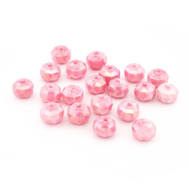 Facettierte Glasperlen im Edelsteinlook Rosa 8x6 mm – 20 Stück