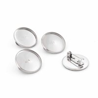 Broschenrohlinge aus 304 Edelstahl für 20 mm...