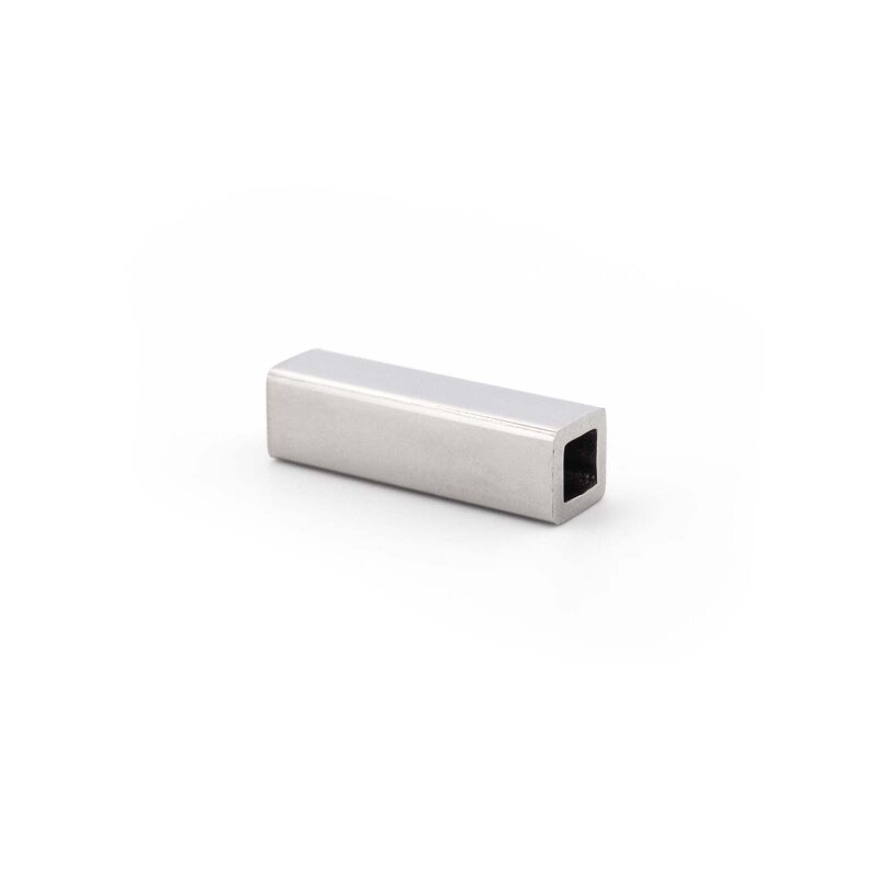 Rechteckige Röhrenperle aus 304 Edelstahl in Platinfarben 17 x 5 mm 1 Stück