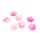 Blütenförmige Acrylperlkappen Pink mit Goldrand 18 mm 40 Stück