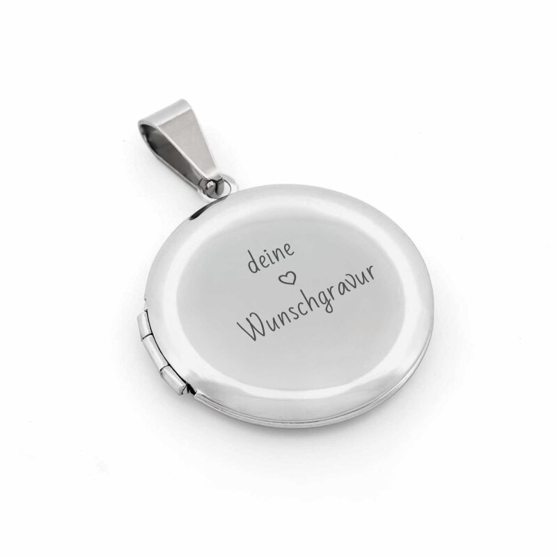 Medaillon aus 304 Edelstahl 27 mm mit Wunschgravur