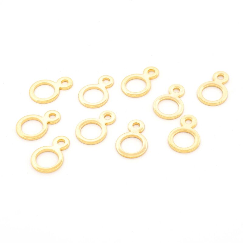 Runde Anhänger / Verbinder 304 Edelstahl goldfarben 9,5 mm – 10 Stück