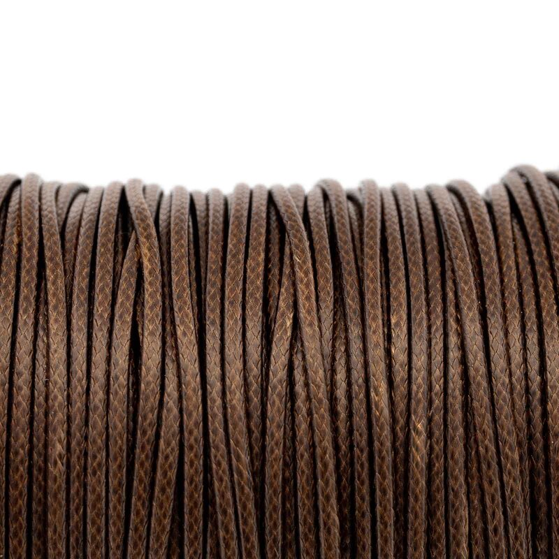 10 m Polyesterkordel gewachst in Braun, 2 mm