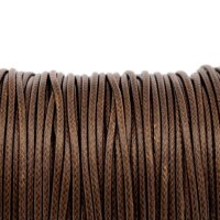 10 m Polyesterkordel gewachst in Braun, 2 mm