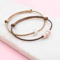 10 m Polyesterkordel gewachst in Nougat, 2 mm