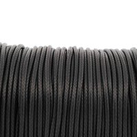 10 m Polyesterkordel gewachst in Schwarz, 2 mm