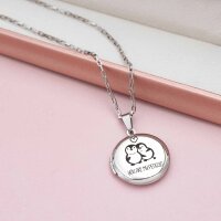 Medaillon aus 304 Edelstahl 27 mm - Pinguinpärchen...
