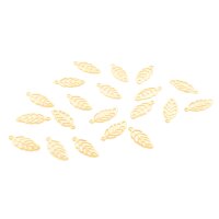 Blattanhänger aus 304 Edelstahl 18k goldbeschichtet...