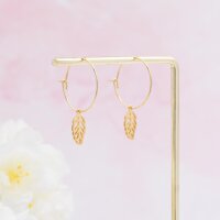 Blattanhänger aus 304 Edelstahl 18k goldbeschichtet...