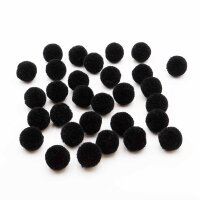 Pompons aus Polyester in Schwarz, 20 mm, 30 Stück