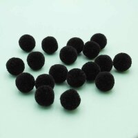Pompons aus Polyester in Schwarz, 20 mm, 30 Stück