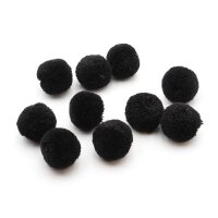 Pompons Polyester in Schwarz 30 mm, 10 Stück