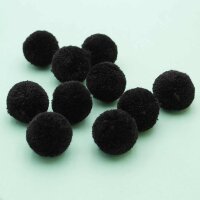Pompons Polyester in Schwarz 30 mm, 10 Stück