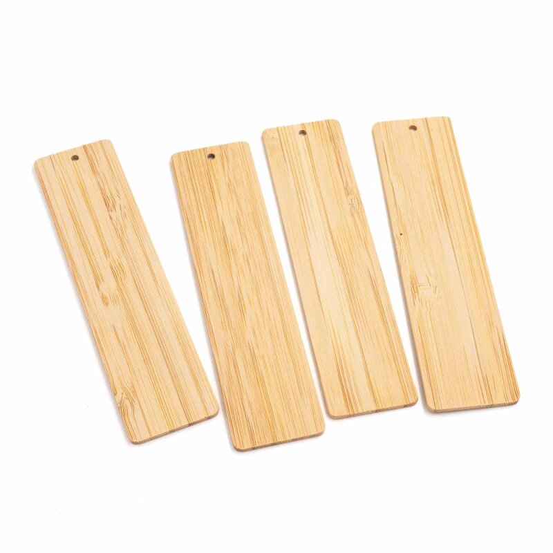 Lesezeichenrohling aus Bambus 12x3 cm 4 Stück