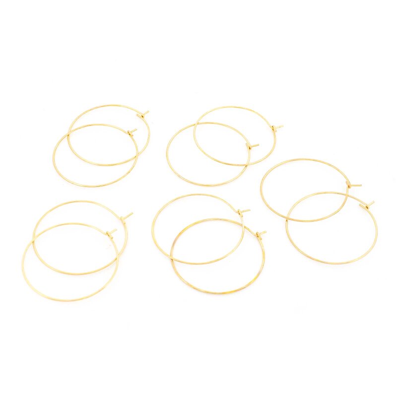 Creolen aus 316 Edelstahl 30 mm mit 18K Goldbeschichtung 10 Stück