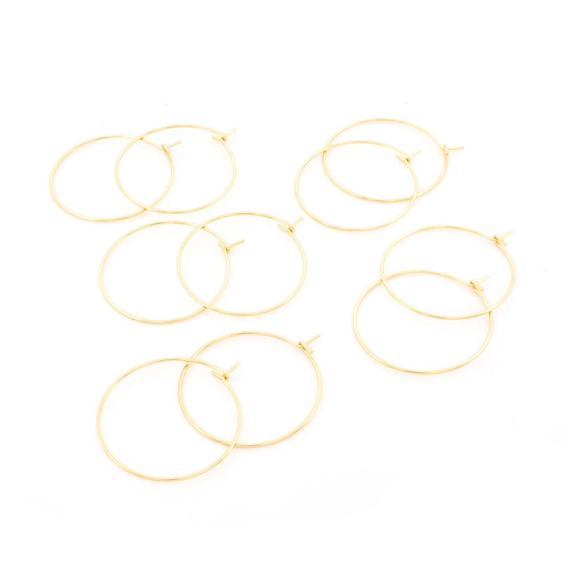 Creolen aus 316 Edelstahl 25 mm mit 18K Goldbeschichtung 10 Stück