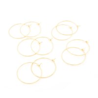 Creolen aus 316 Edelstahl 25 mm mit 18K Goldbeschichtung...
