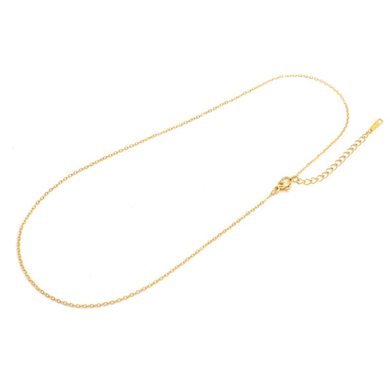 Gliederkette 40 + 5 cm aus 304 Edelstahl 18k Gold IP-Beschichtung