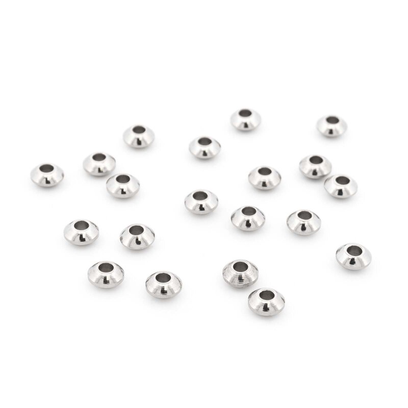 Zwischenperle Rondelle aus Edelstahl 4x2 mm 20 Stück