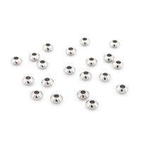 Zwischenperle Rondelle aus Edelstahl 4x2 mm 20 Stück
